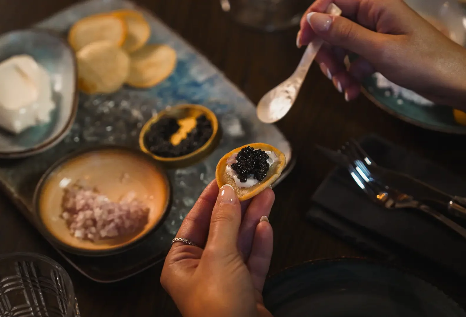 Snack eller forret, blinis med kaviar